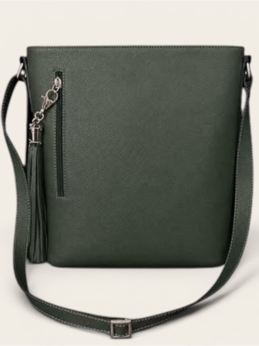 MAXIMA Hunter Green Leather Bucket Shoulder Bag